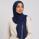 Chiffon Hijab Dunkelblau