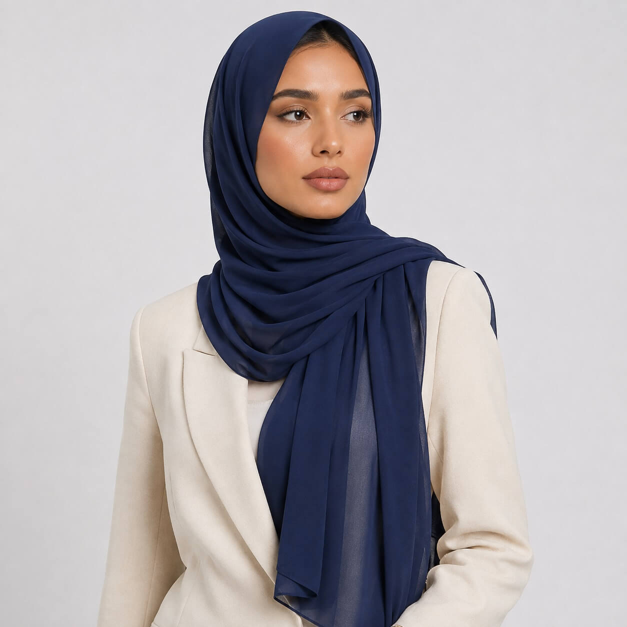 Chiffon Hijab Dunkelblau