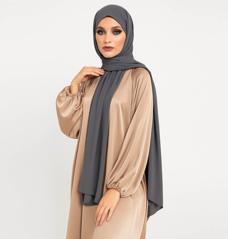 Chiffon Hijab Dunkelgrau