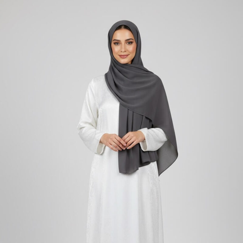 Chiffon Hijab Dunkelgrau 2