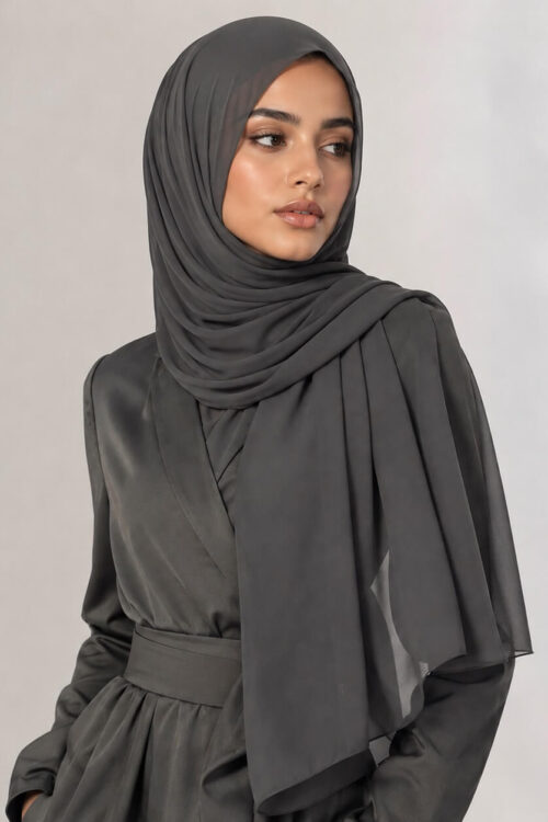 Chiffon Hijab Dunkelgrau