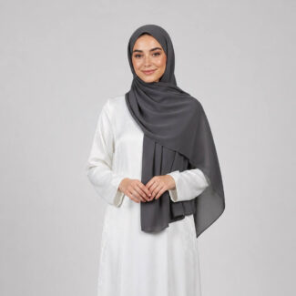 Chiffon Hijab Dunkelgrau