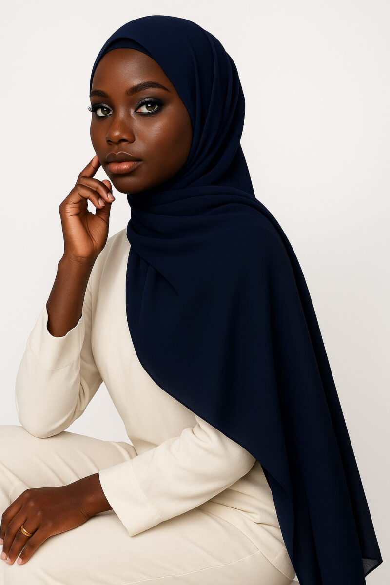 Chiffon Light Hijab Dunkelblau