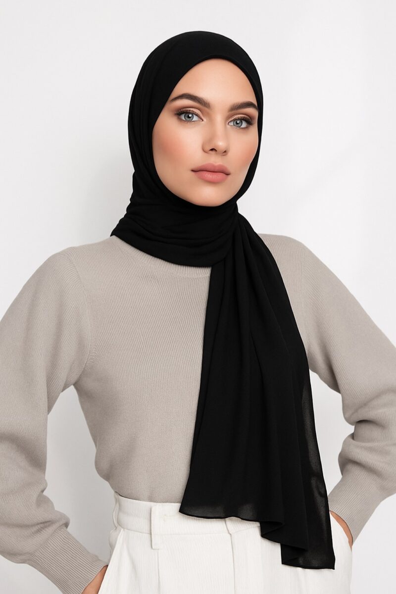 Chiffon Light Hijab Schwarz