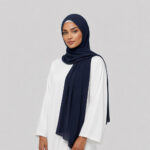 Chiffon hijab Dunkelblau