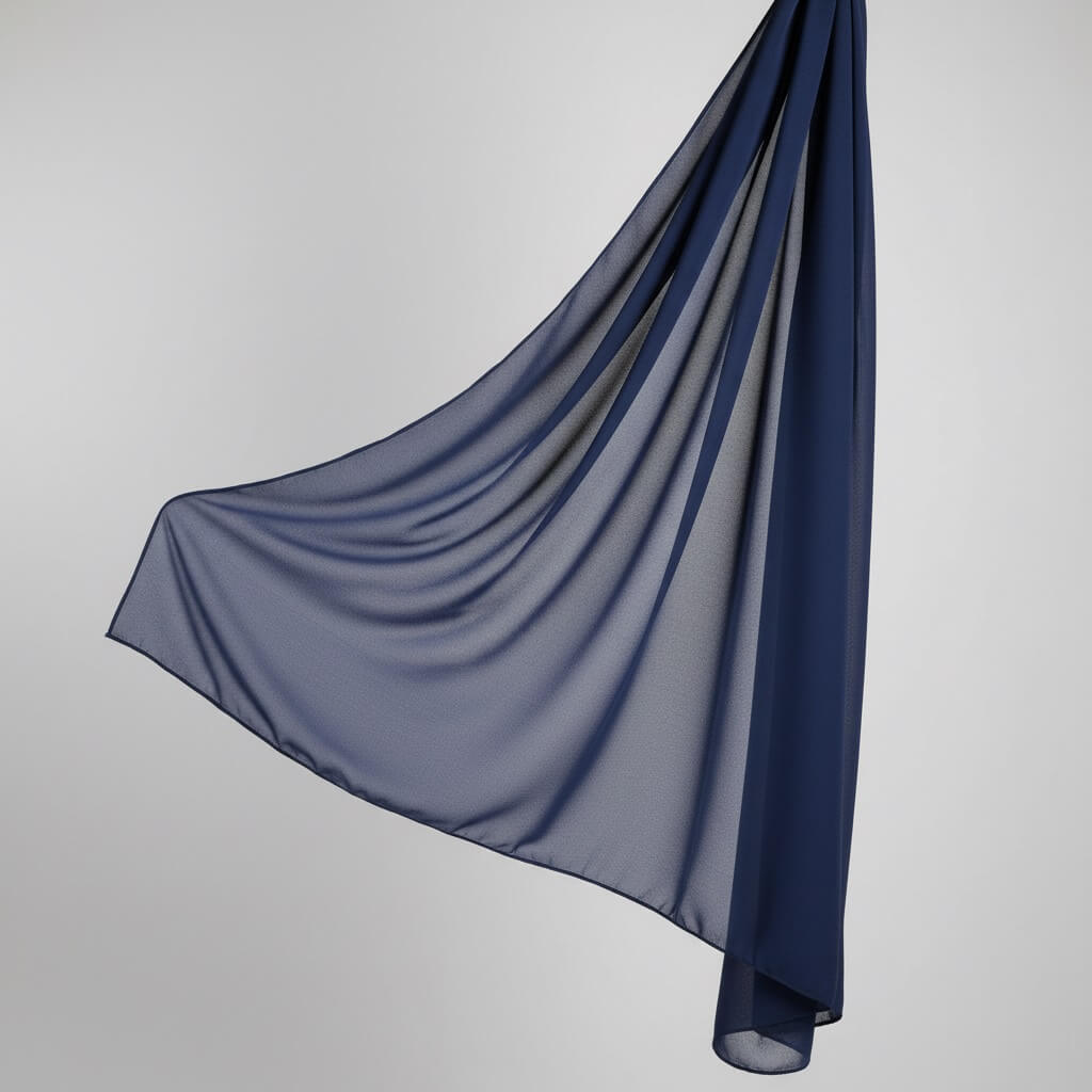 Chiffon hijab Dunkelblau 3