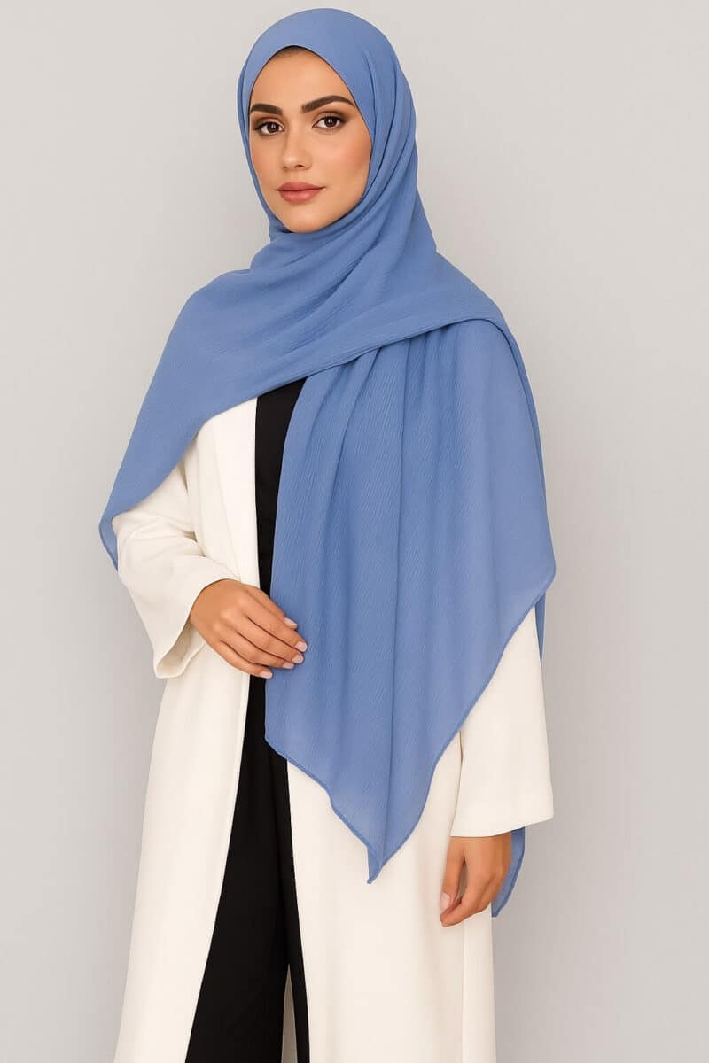 Crinkle Hijab Karibikblau