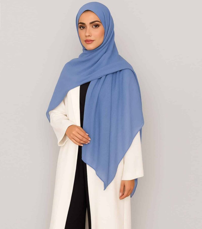Crinkle Hijab Karibikblau