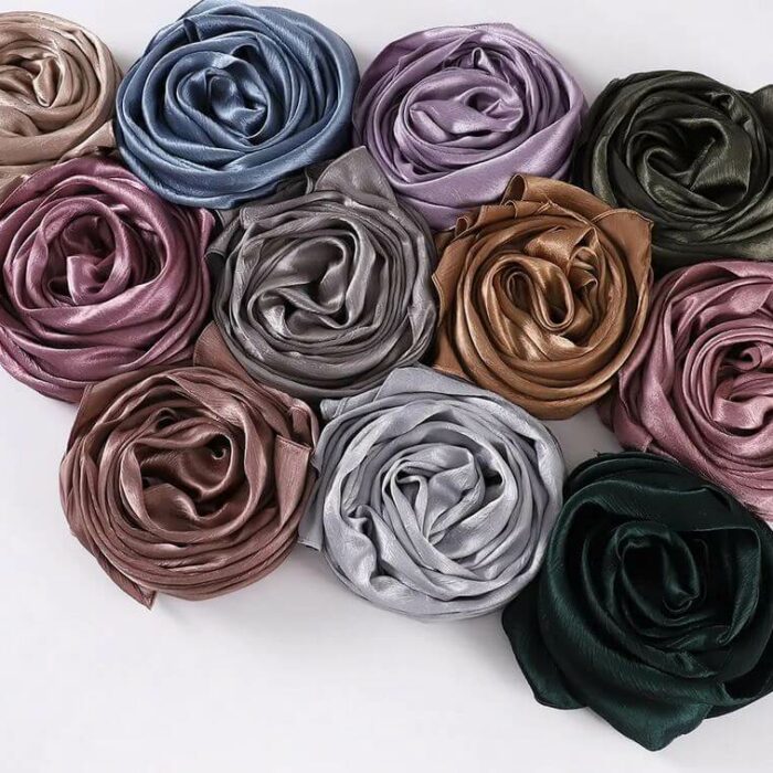 Crinkle Satin Hijab Gray
