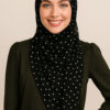 Gepunkteter Chiffon Hijab Schwarz