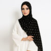 Gepunkteter Chiffon Hijab Schwarz