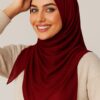 Luxury Jersey Hijab Burgunderrot