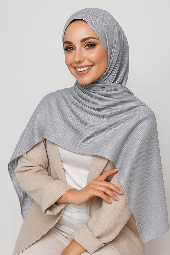 Luxury Jersey Hijab Hellgrau