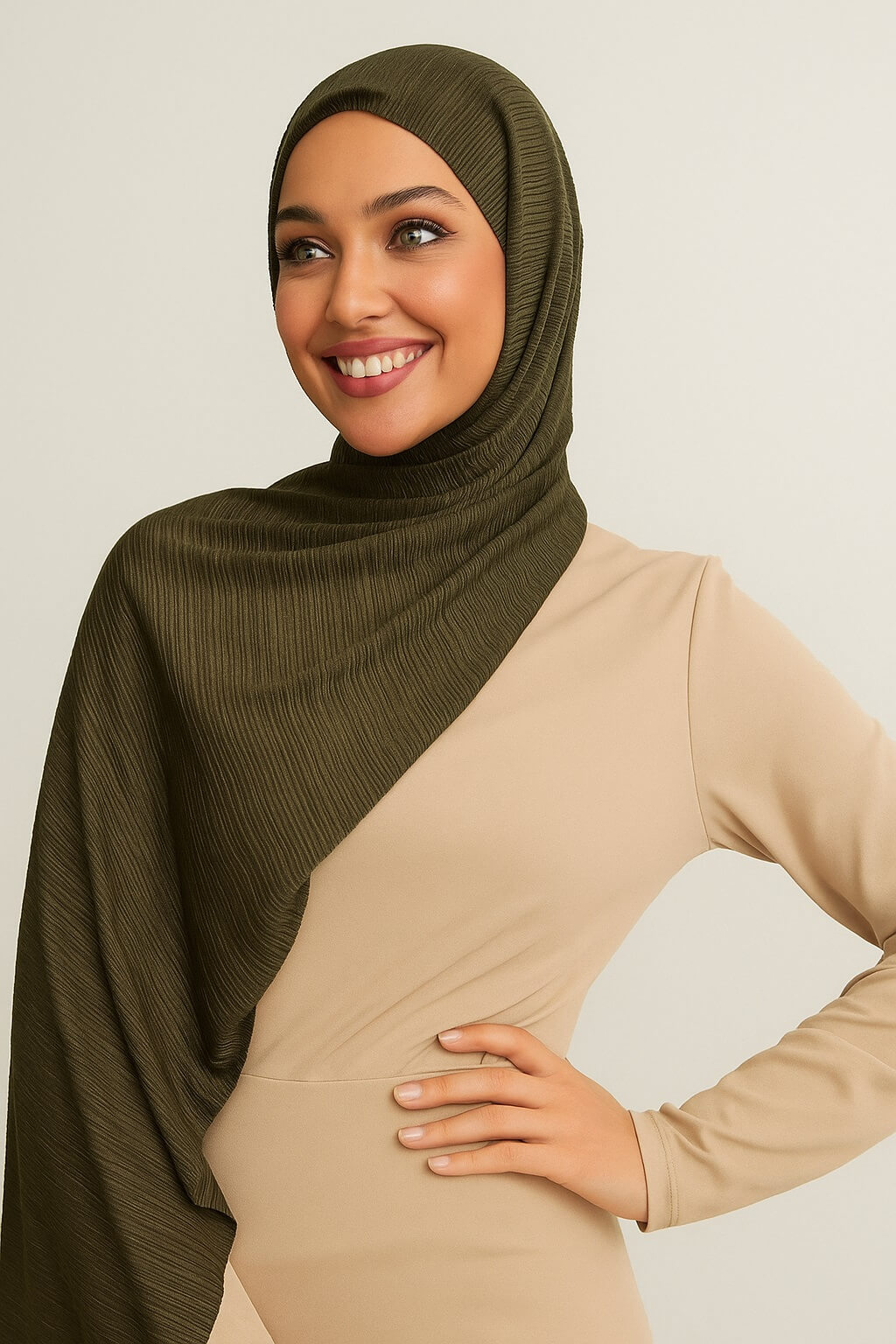 Luxury Jersey Hijab Olivengrün