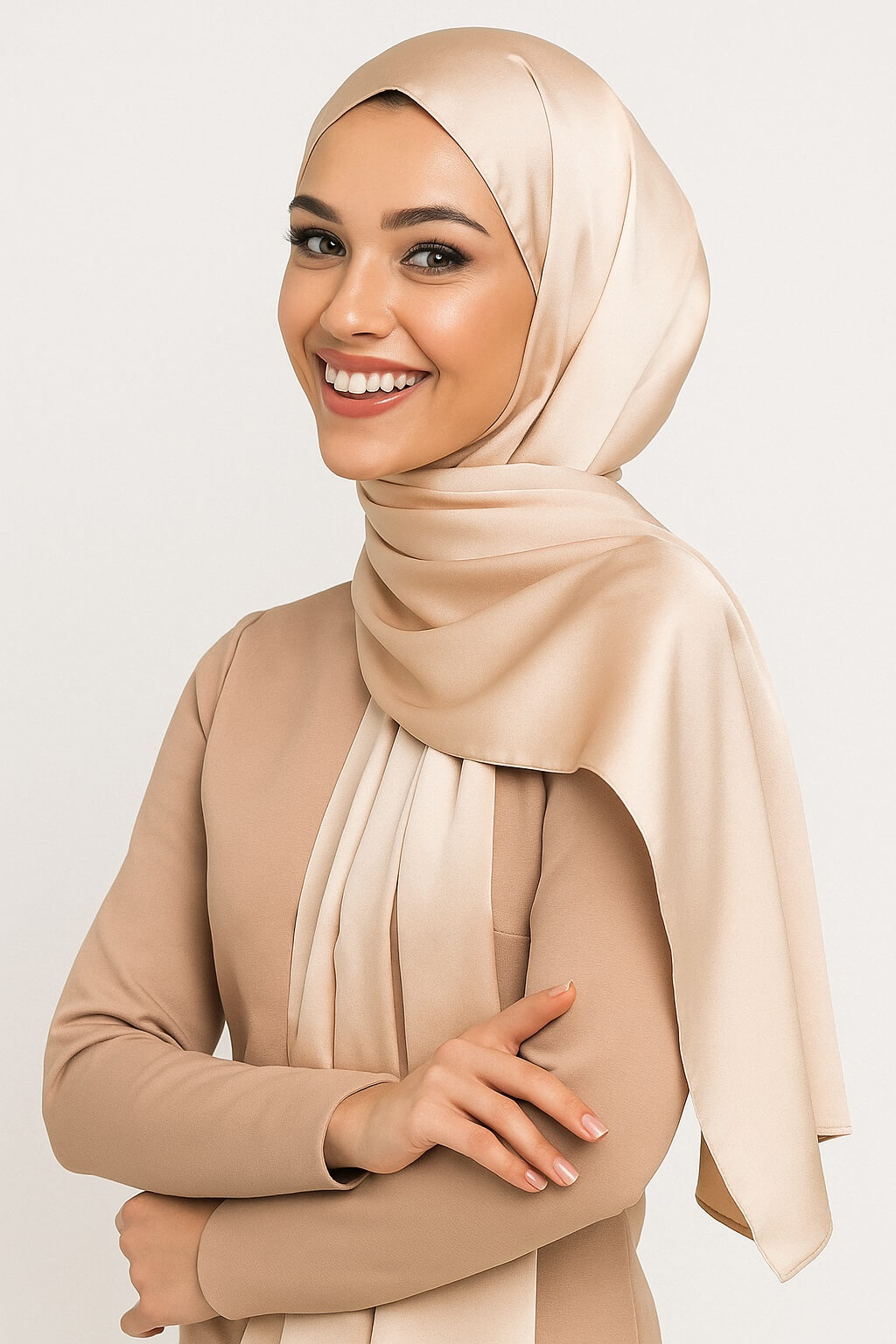 Satin Hijab Beige
