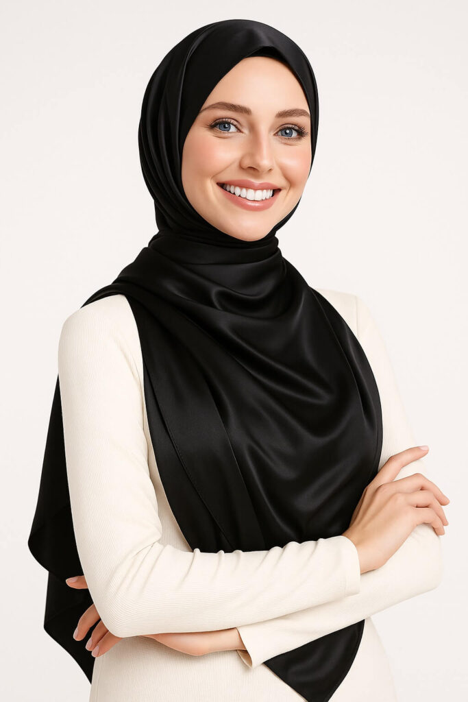 Satin Hijab Schwarz