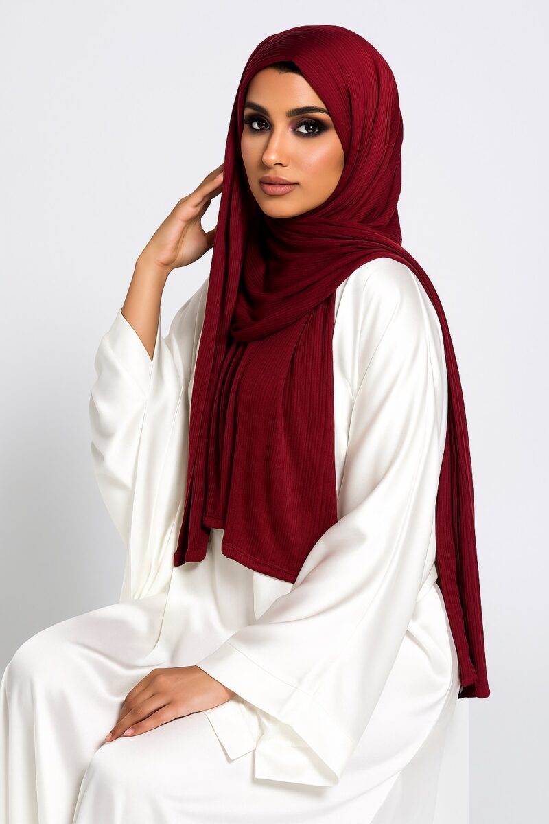 Jersey Hijab Burgunder