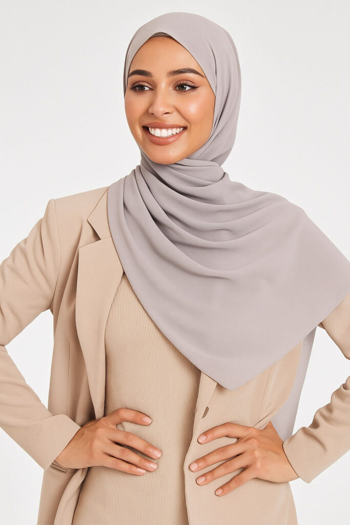 Chiffon Light Hijab Hellgrau