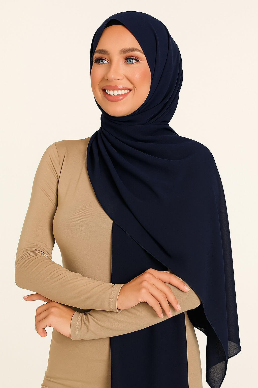 Chiffon Light Hijab Mitternachtsblau