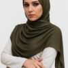 Luxury Jersey Hijab Olivengrün