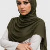 Luxury Jersey Hijab Olivengrün