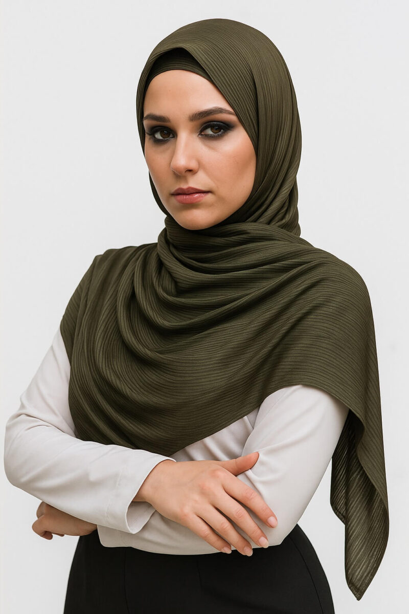 Luxury Jersey Hijab Olivengrün