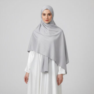 Luxury Jersey Hijab Hellgrau