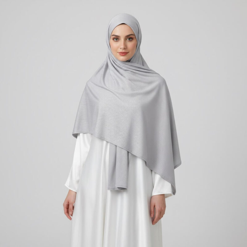 Luxury Jersey Hijab Hellgrau