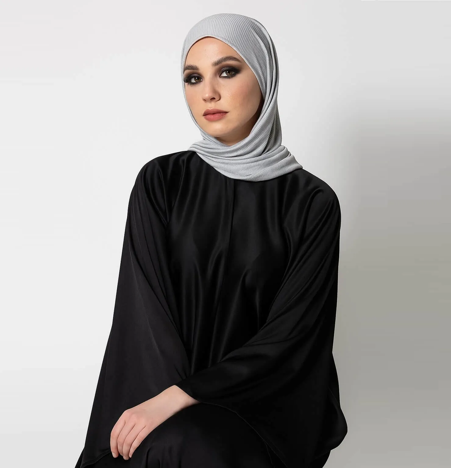 Luxury jersey Hijab Hellgrau