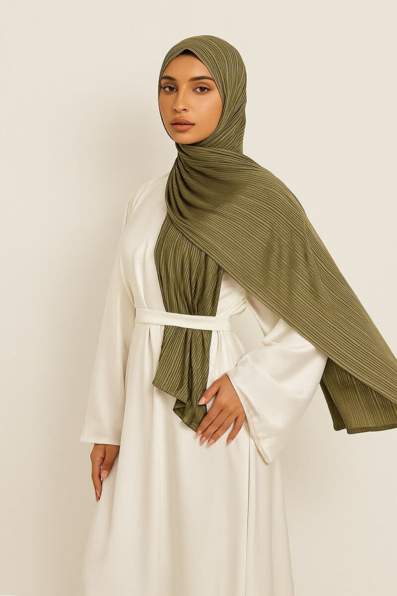 Luxury jersey Hijab Olivengrün