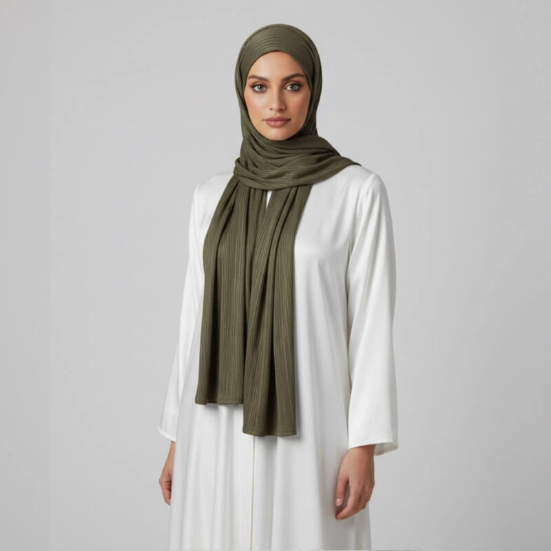 Luxury jersey Hijab Olivengrün