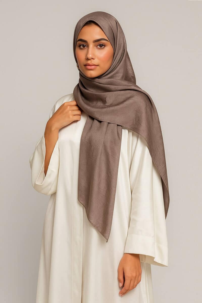 Premium Satin Hijab Dunkelgrau