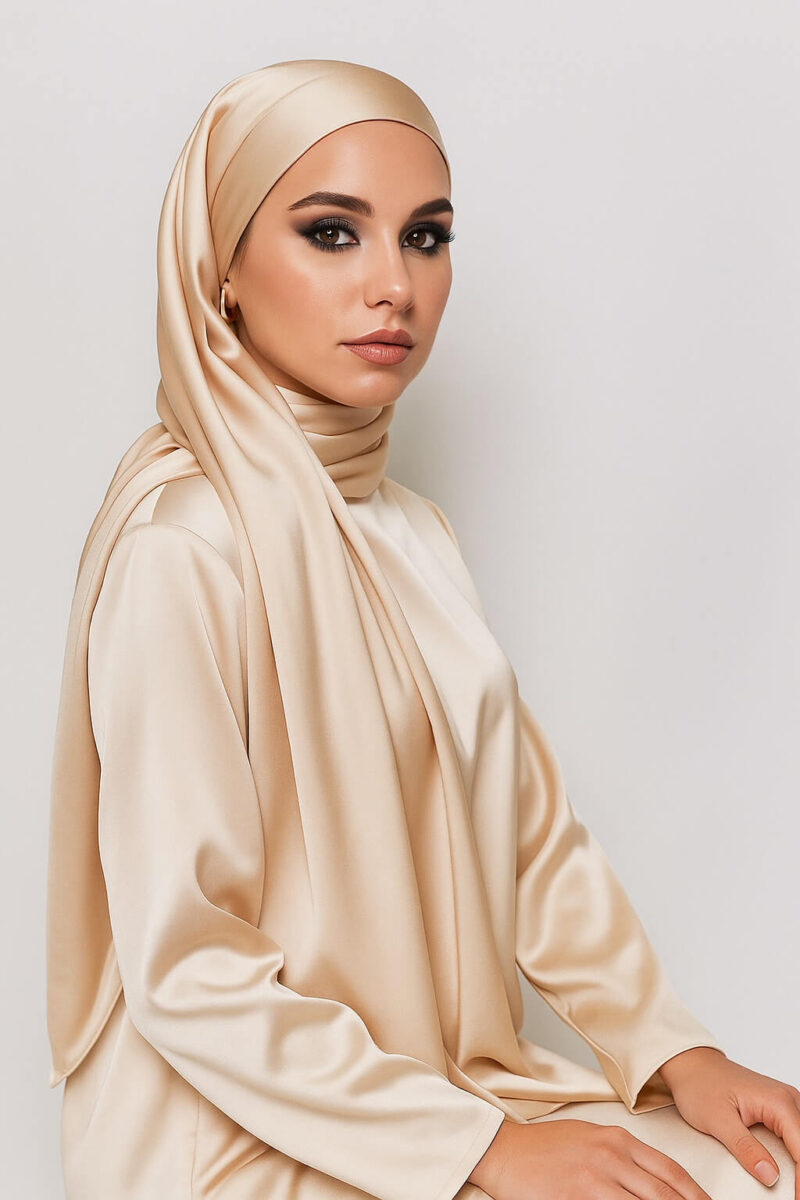 Satin Hijab Beige