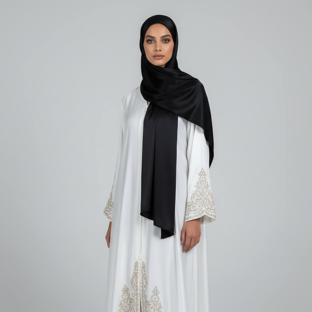 Satin Hijab Schwarz Satin Hijab Schwarz