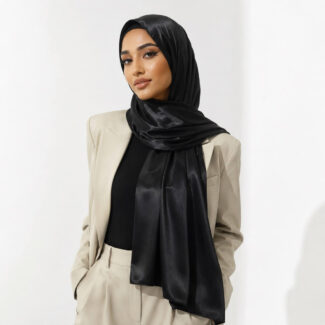 Satin Hijab Schwarz