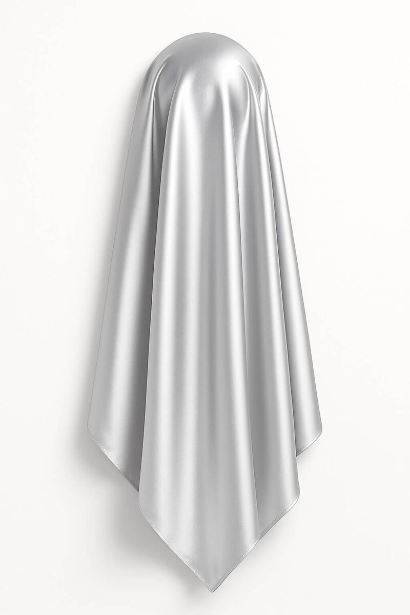 Satin Hijab Silber