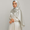 Satin Hijab Silber