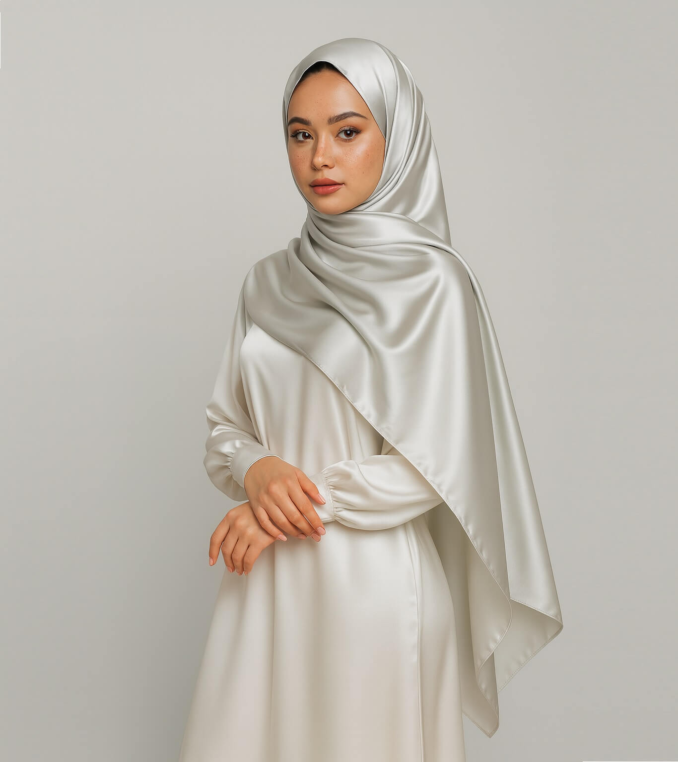 Satin Hijab Silber Satin Hijab Silber