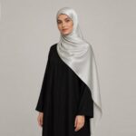 Satin Hijab Silber