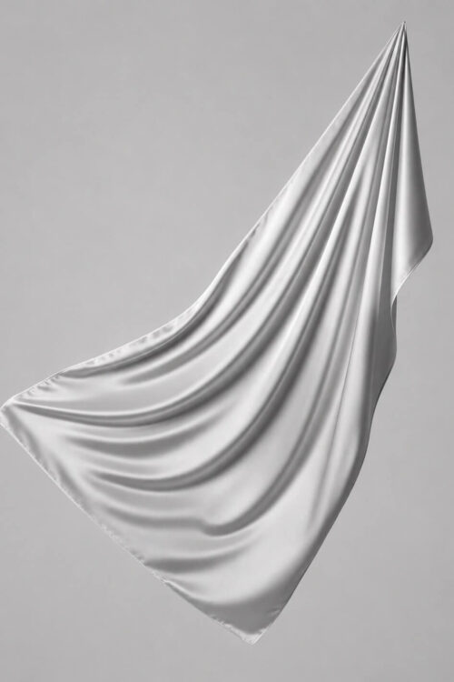 Satin Hijab Silber