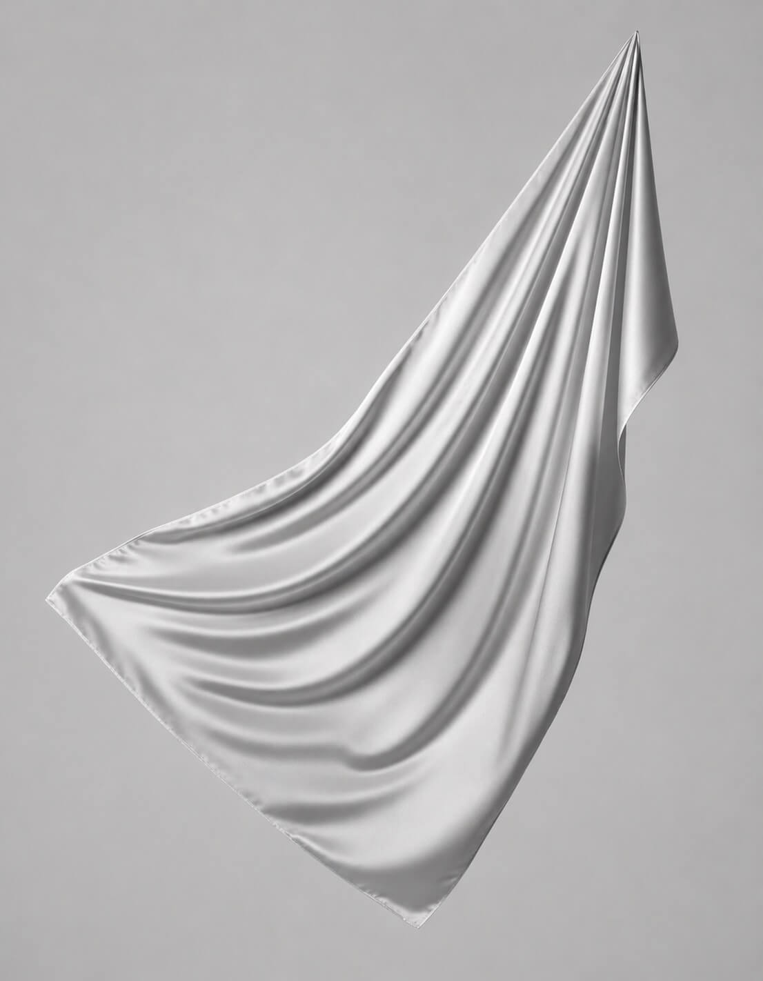 Satin Hijab Silber