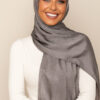 Satin Premium Hijab Edelgrau