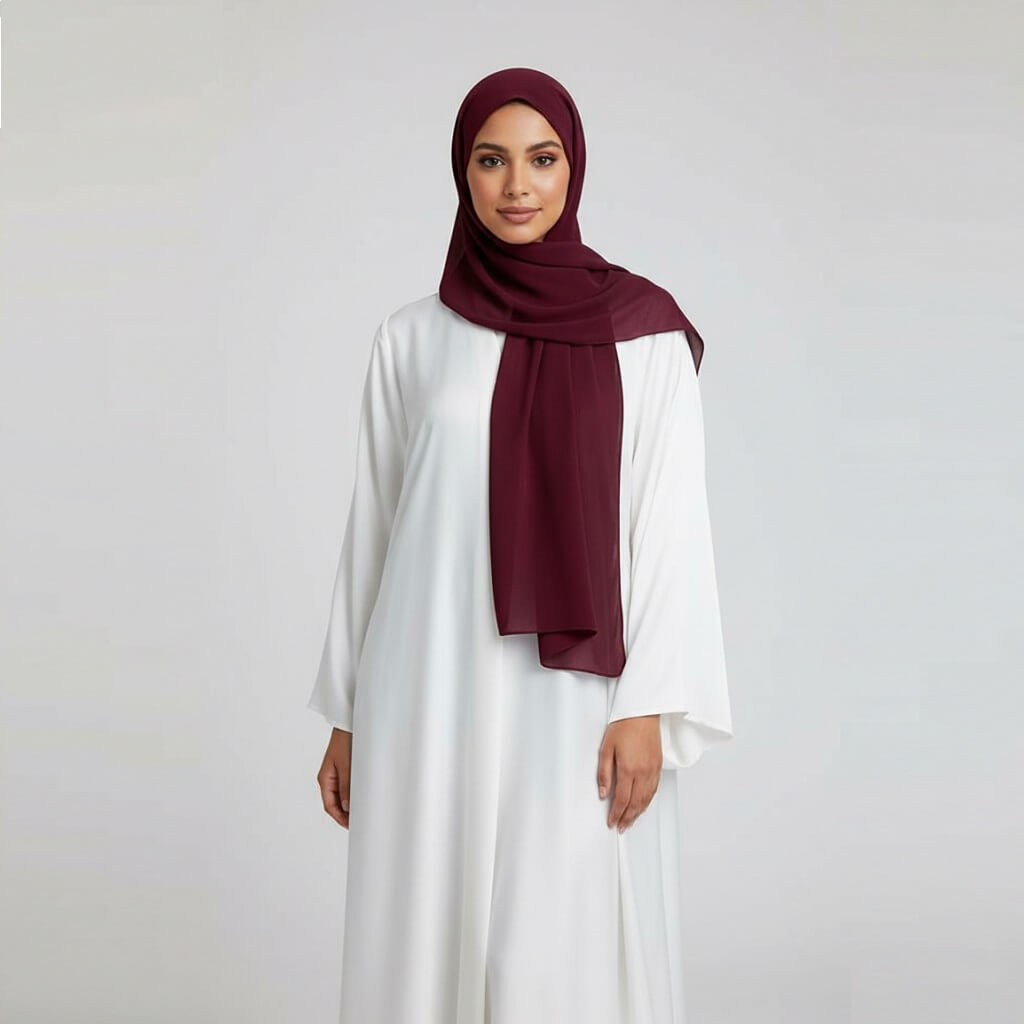 Chiffon Hijab Burgunder