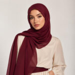 Chiffon Hijab Burgunder kaufen