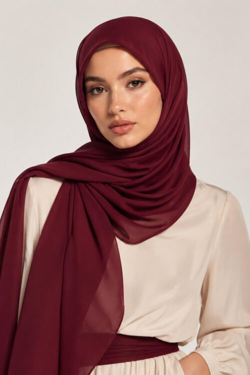 Chiffon Hijab Burgunder kaufen