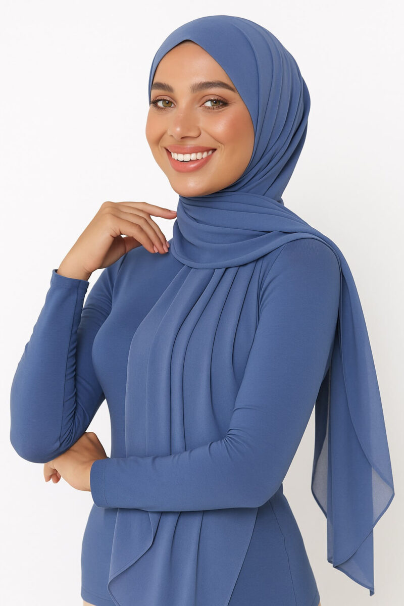 Chiffon Light Hijab Azure Blau