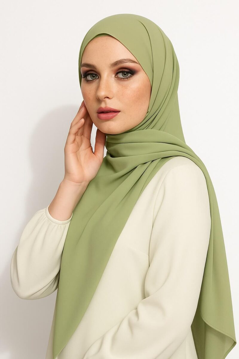 Chiffon Light Hijab Naturgrün