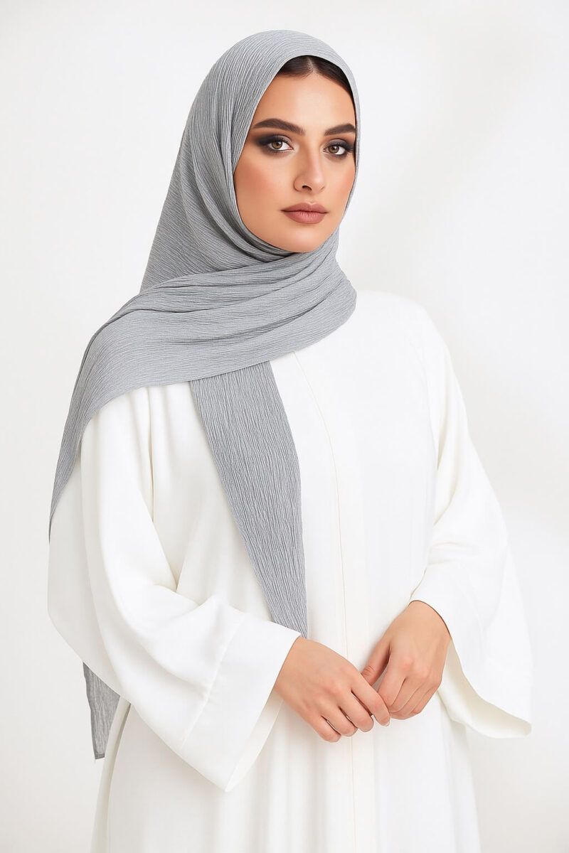 Crinkle Hijab Hellgrau