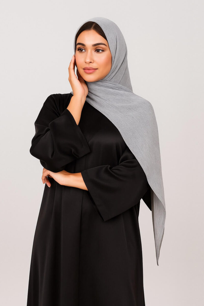 Crinkle Hijab Hellgrau