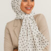 Gepunkteter Chiffon Hijab Weiß